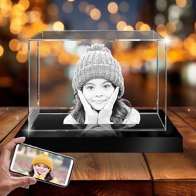 3D modeling crystal interior engraving Pujiang laser-printed three-dimensional portrait ornament gift - EverLume