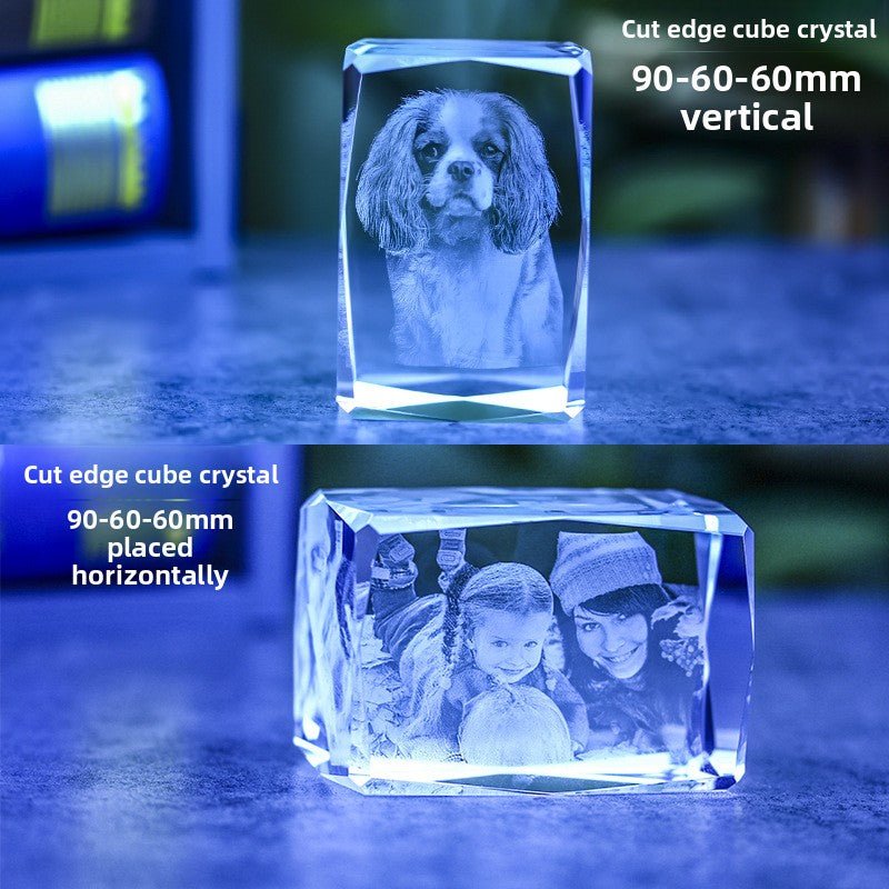 Custom 3D Laser Engraved Crystal Photo | Gift for Anniversary, Birthday, Couples, Family & Office Decor - EverLume