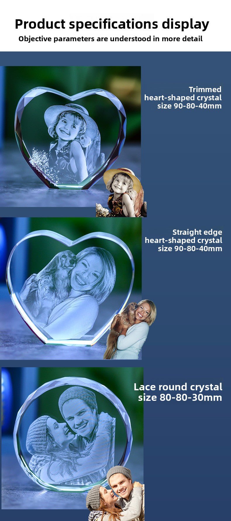 Custom 3D Laser Engraved Crystal Photo | Gift for Anniversary, Birthday, Couples, Family & Office Decor - EverLume