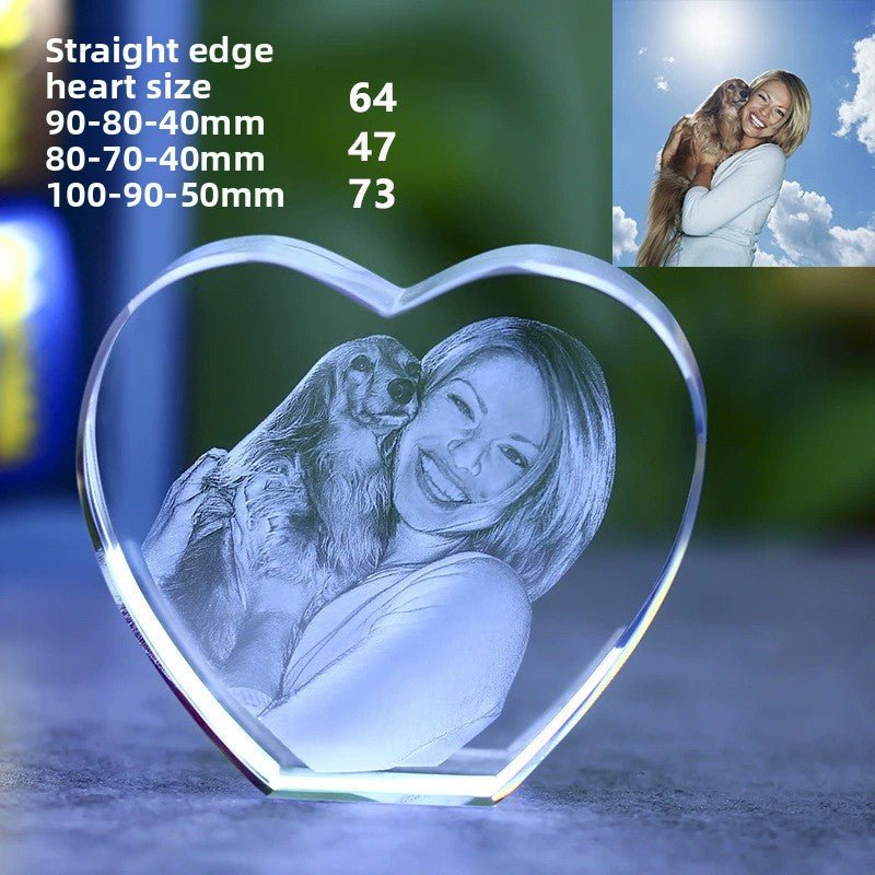 Custom 3D Laser Engraved Crystal Photo | Gift for Anniversary, Birthday, Couples, Family & Office Decor - EverLume