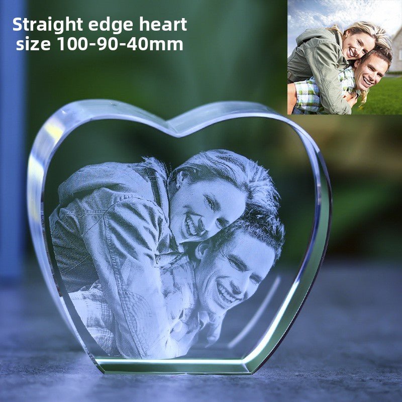 Custom 3D Laser Engraved Crystal Photo | Gift for Anniversary, Birthday, Couples, Family & Office Decor - EverLume