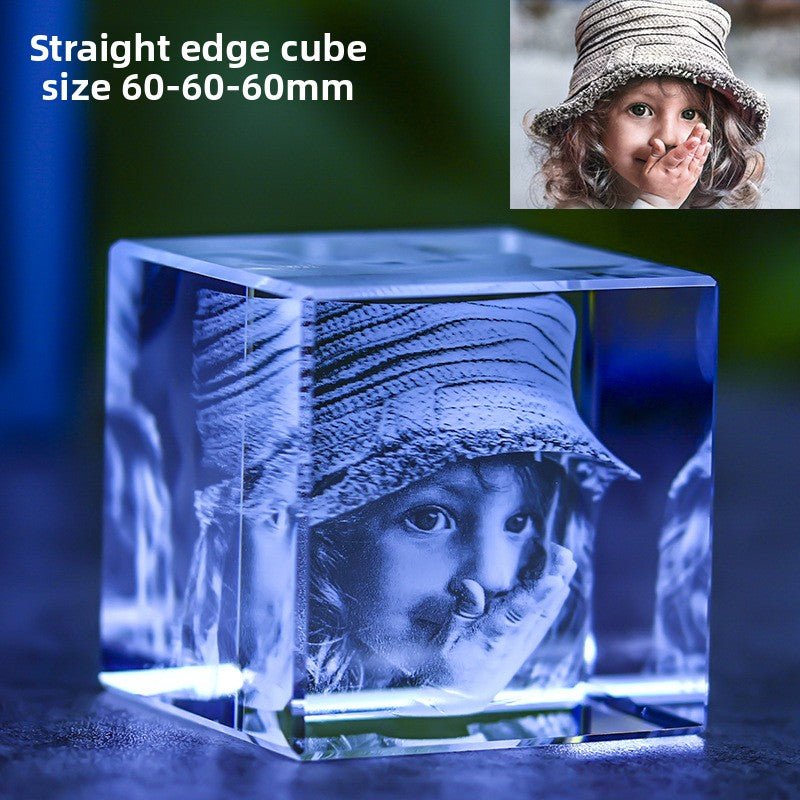 Custom 3D Laser Engraved Crystal Photo | Gift for Anniversary, Birthday, Couples, Family & Office Decor - EverLume