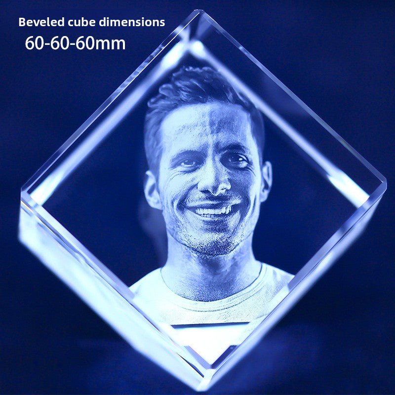Custom 3D Laser Engraved Crystal Photo | Gift for Anniversary, Birthday, Couples, Family & Office Decor - EverLume