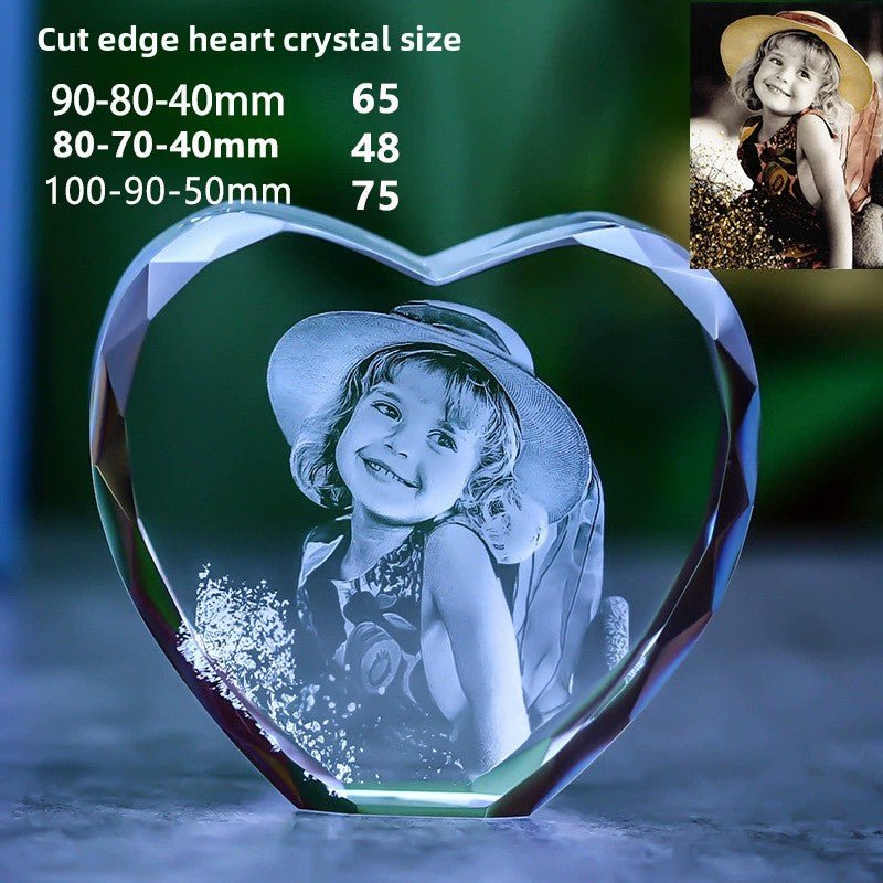Custom 3D Laser Engraved Crystal Photo | Gift for Anniversary, Birthday, Couples, Family & Office Decor - EverLume