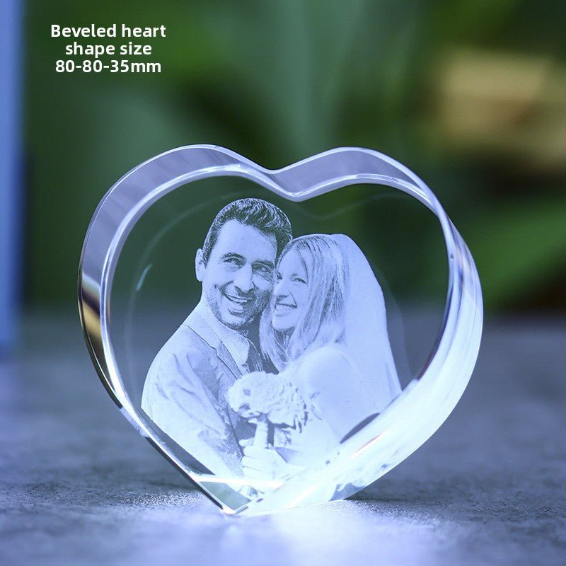 Custom 3D Laser Engraved Crystal Photo | Gift for Anniversary, Birthday, Couples, Family & Office Decor - EverLume