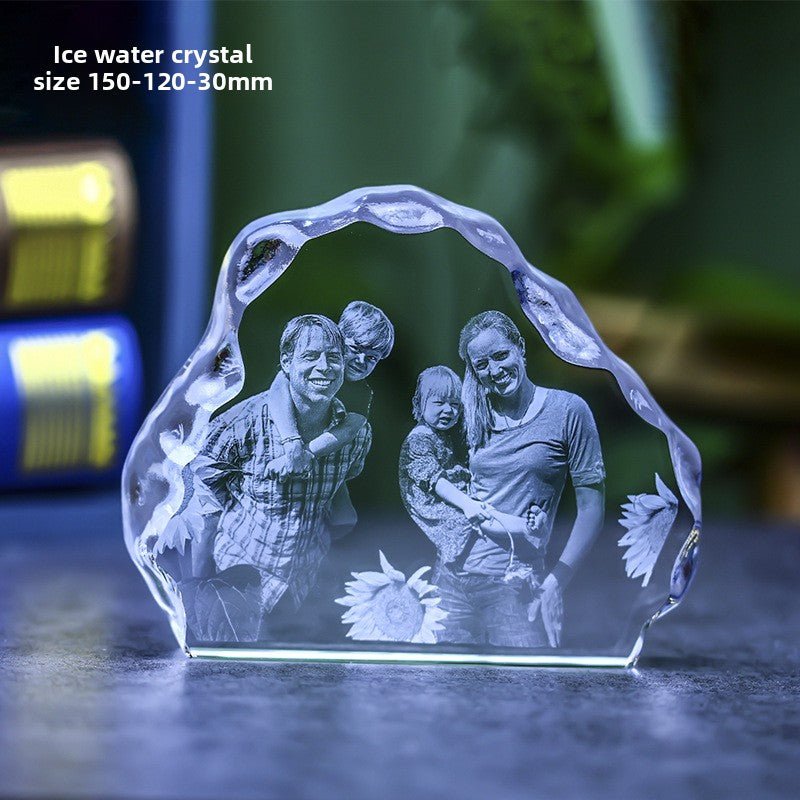 Custom 3D Laser Engraved Crystal Photo | Gift for Anniversary, Birthday, Couples, Family & Office Decor - EverLume