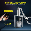 Custom 3D Laser Engraved Square K9 Crystal Keychain - EverLume