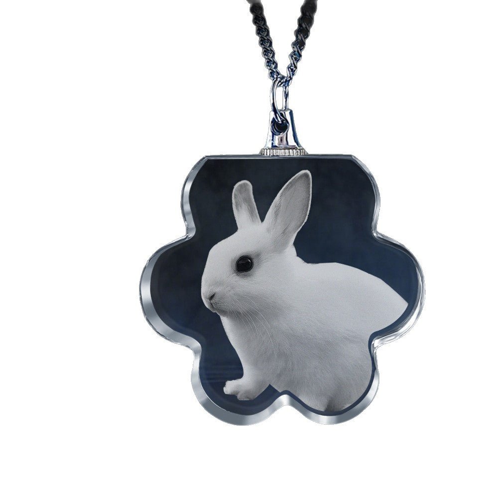 Custom Laser Engraved Crystal Photo Pendant Necklace | Memorial Gift for People, Pets & Paw Prints - EverLume