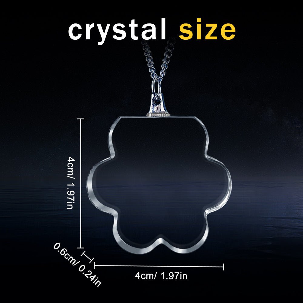 Custom Laser Engraved Crystal Photo Pendant Necklace | Memorial Gift for People, Pets & Paw Prints - EverLume